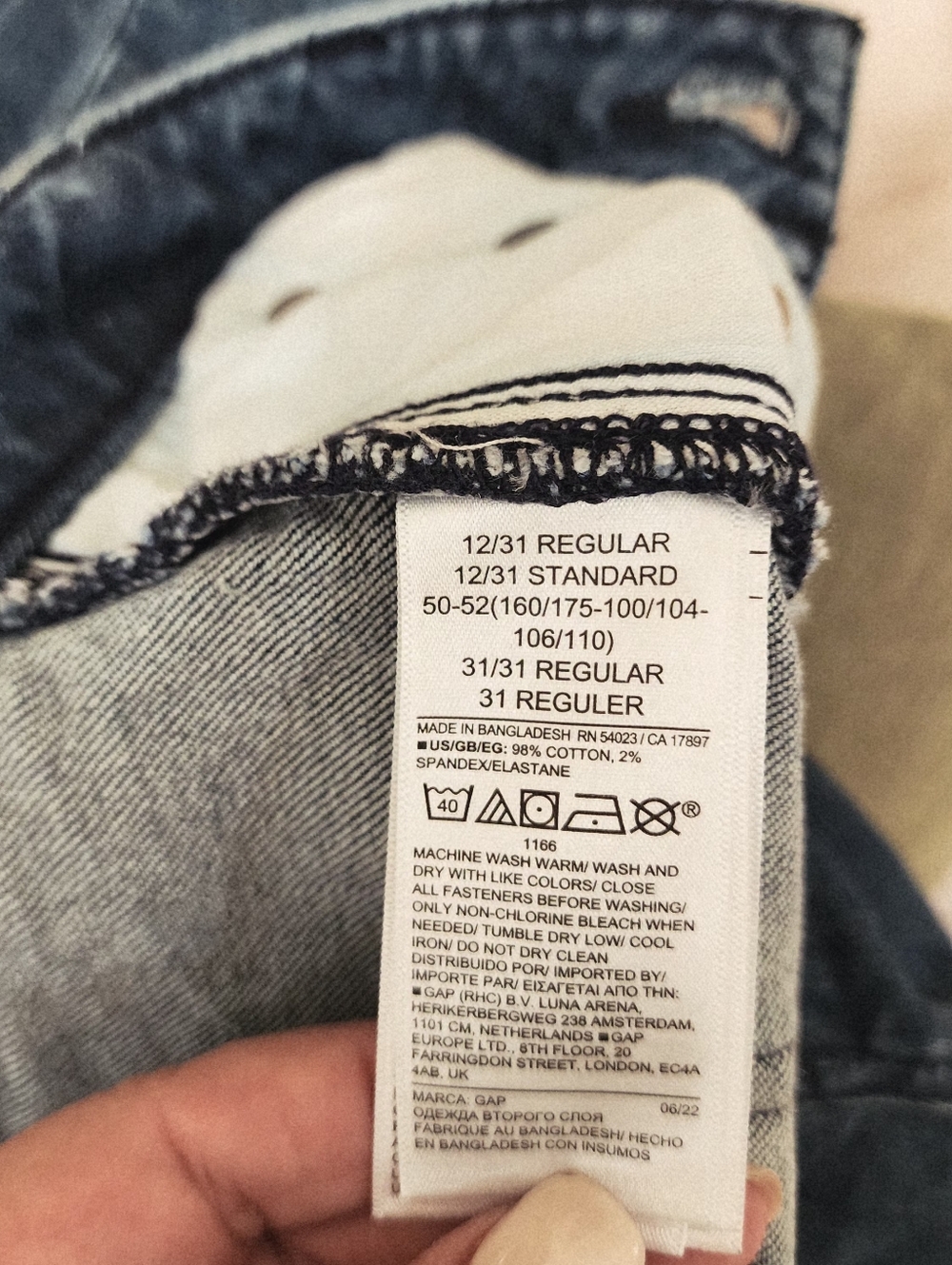 Gap 70s Flare High Rise Sailor Jeans Blue Denim Button Front 12/31R - Picture 15 of 16